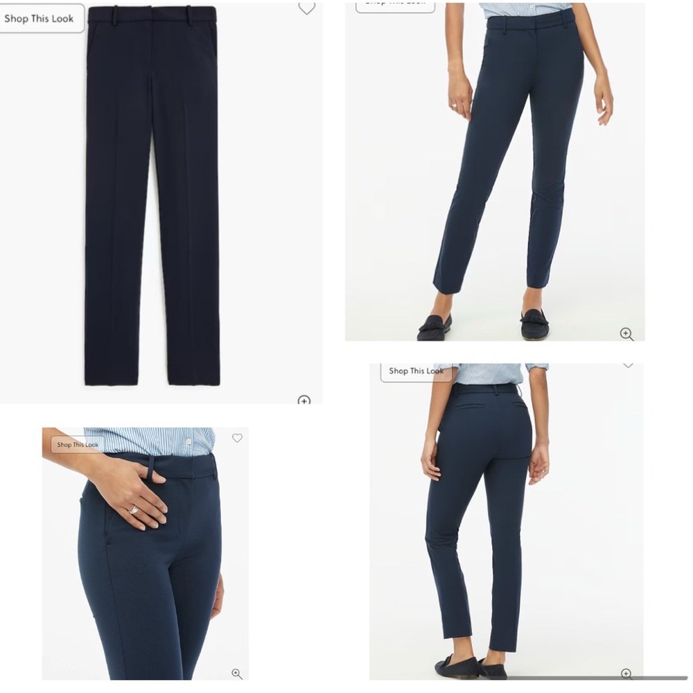 J. Crew Factory Ruby Crop Slim Pants Navy Petite 0P EUC
